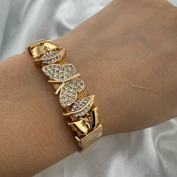 Popular charms Gold Butterfly flowers floral Bracelet - Picture 3 of 11